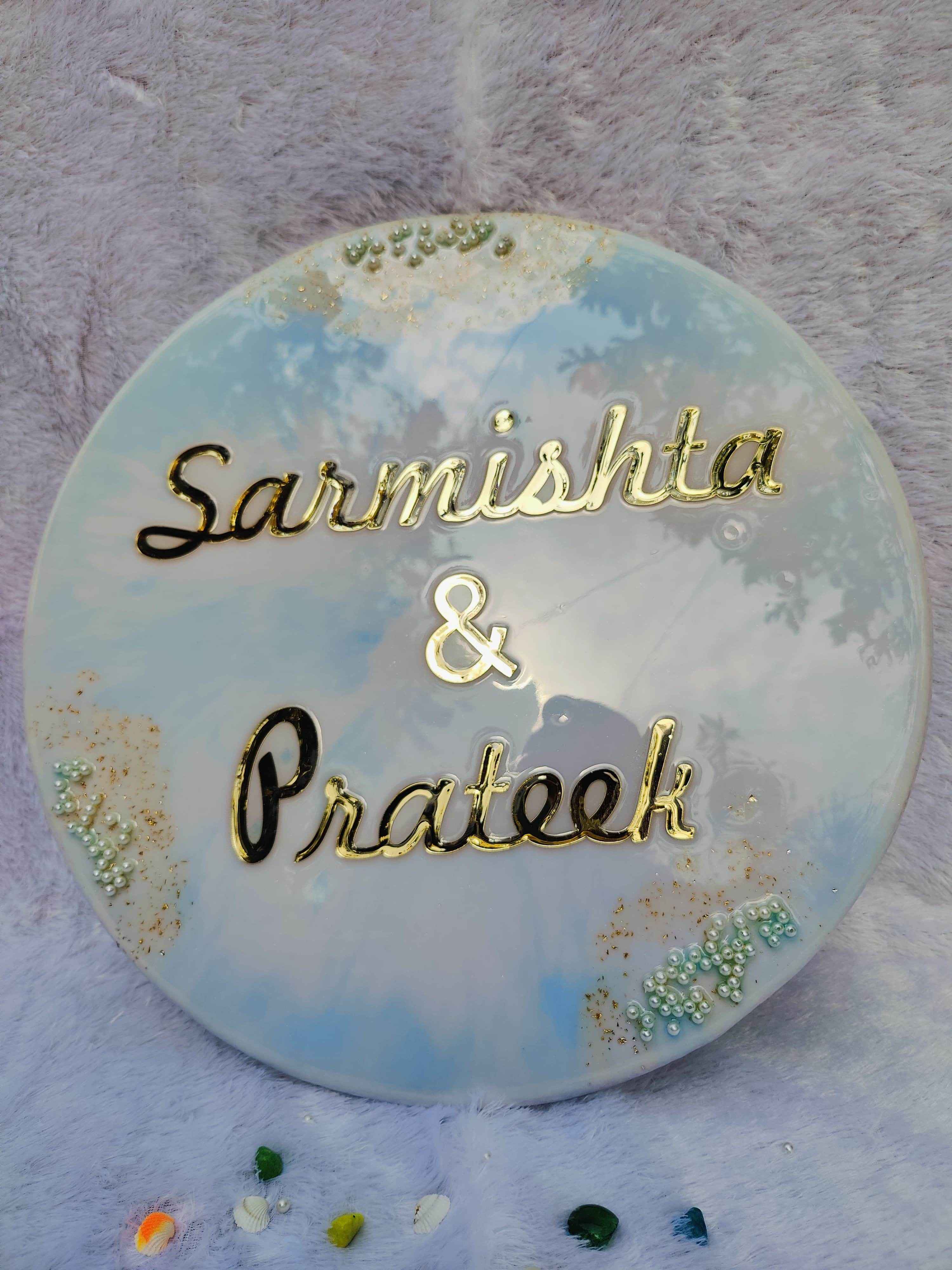 Blue Custom Resin Name Plates for Home - Pacific Resin Art