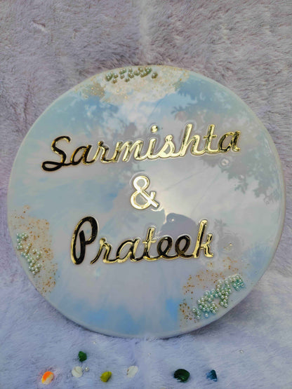 Blue Custom Resin Name Plates for Home - Pacific Resin Art
