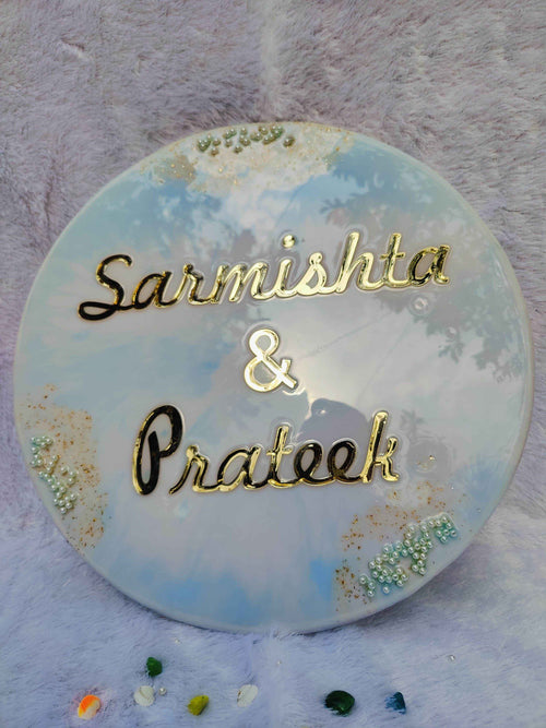 Blue Custom Resin Name Plates for Home - Pacific Resin Art