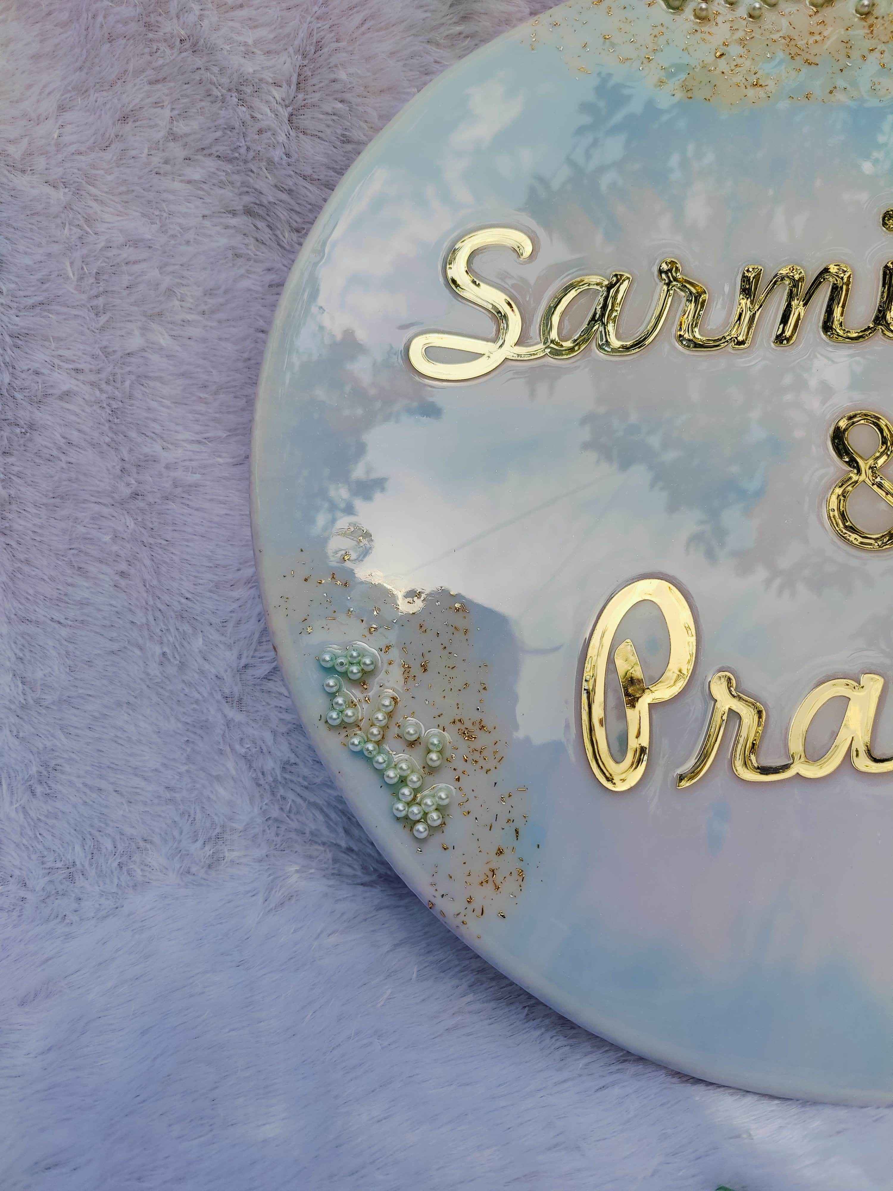 Blue Custom Resin Name Plates for Home - Pacific Resin Art