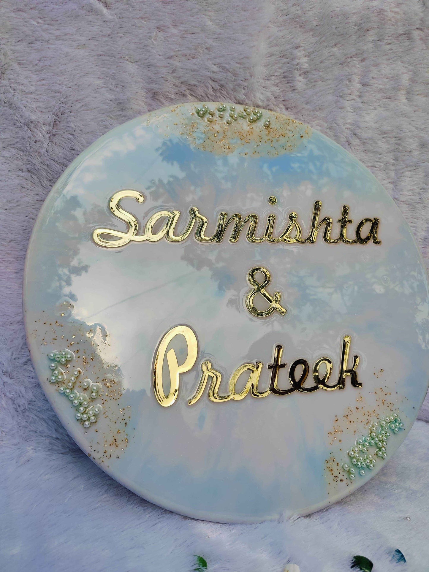 Blue Custom Resin Name Plates for Home - Pacific Resin Art