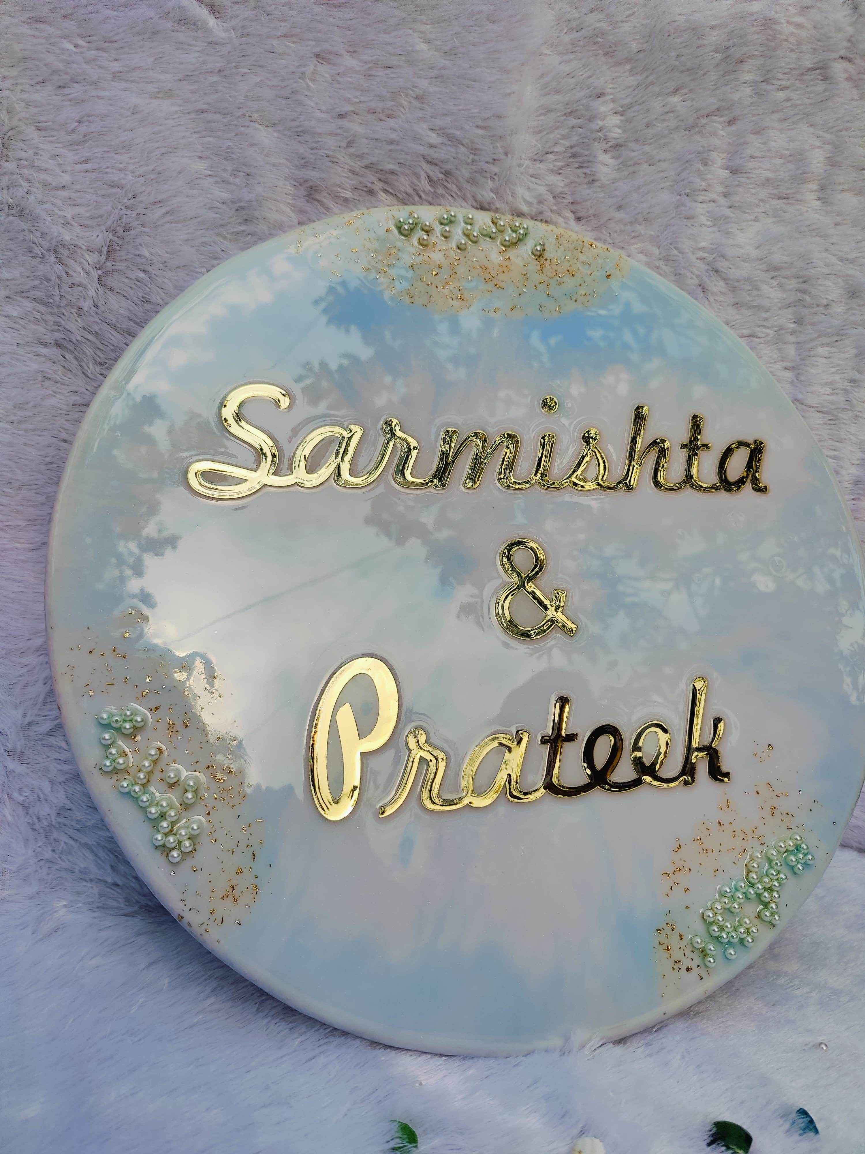 Blue Custom Resin Name Plates for Home - Pacific Resin Art