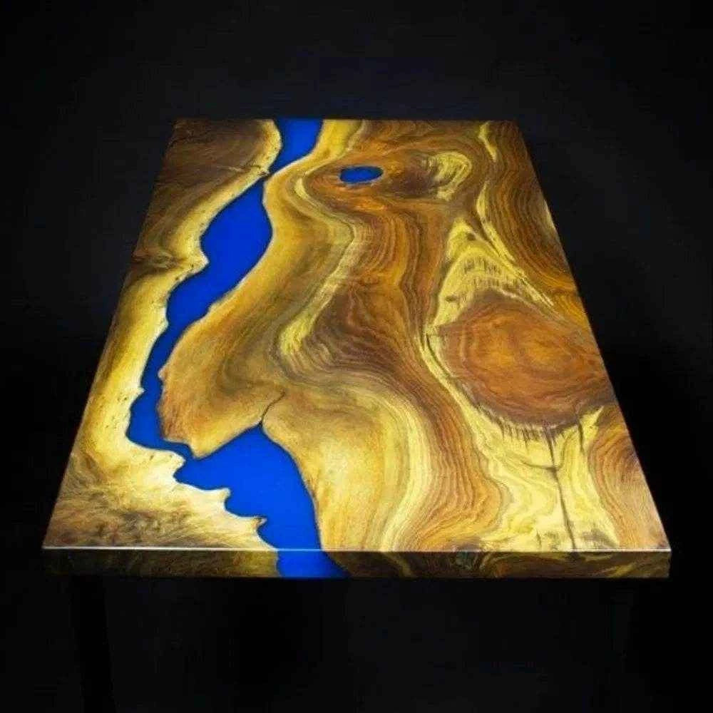 Resin River Wooden Resin Dining table | Luxury Dining Table with legs - Pacific Resin Art