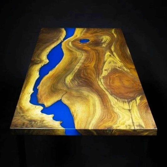 Resin River Wooden Resin Dining table | Luxury Dining Table with legs - Pacific Resin Art