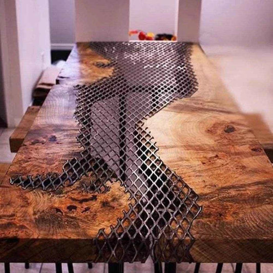 The Net Wooden Resin Dining table | Unique Resin Dining Room Furniture with legs - Pacific Resin Art