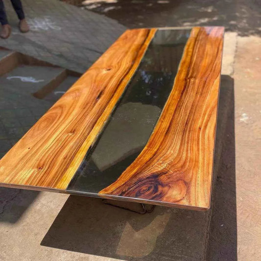 Aurora Luxe Resin Art Dining table with legs - Pacific Resin Art