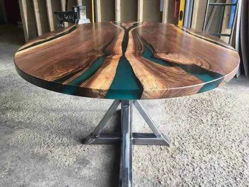 LuxeFeast Glossy Rama Resin Coffee table with legs - Pacific Resin Art