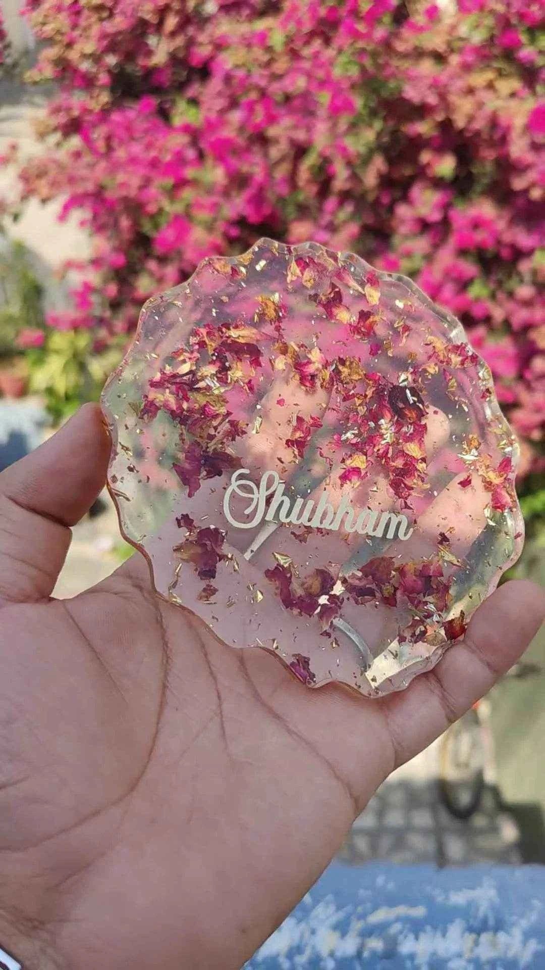 Resin Art Rose Preserved Wall Clock | Resin Wedding Flower & Varmala Preservation - Pacific Resin Art