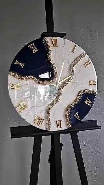 Blue Geode Resin Art Wall Clock | Luxury Wall Clocks - Pacific Resin Art