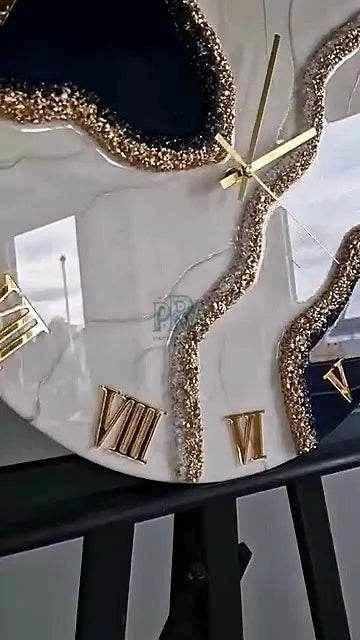 Blue Geode Resin Art Wall Clock | Luxury Wall Clocks - Pacific Resin Art