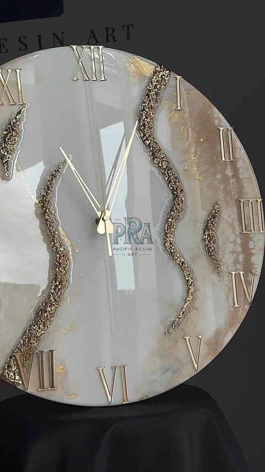 Creamy Stones Resin Wall Clock | Modern Home Decor - Pacific Resin Art