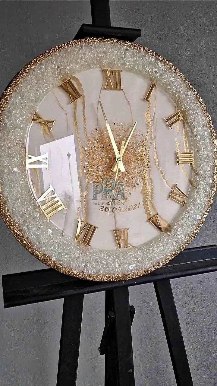 Sparkles Artisanal Resin Wall Clock - Pacific Resin Art