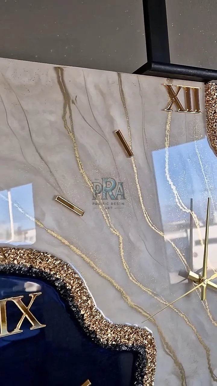 The Edges Epoxy Resin Wall Clock - Pacific Resin Art