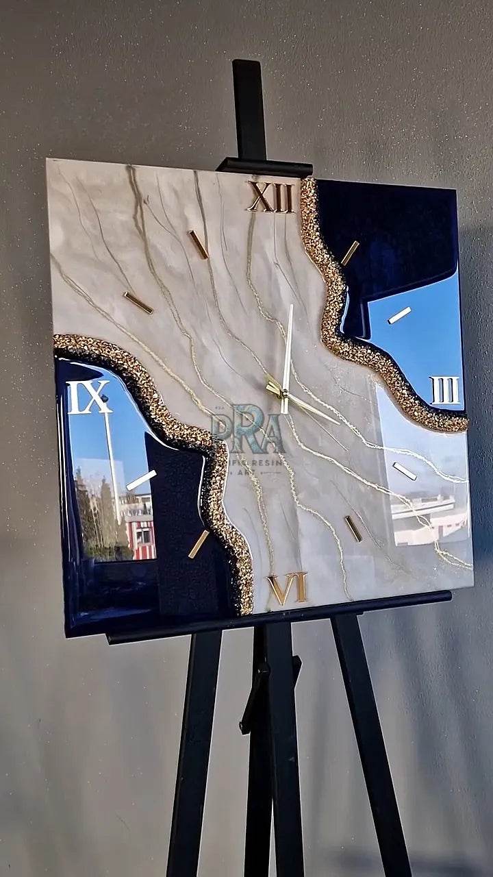 The Edges Epoxy Resin Wall Clock - Pacific Resin Art