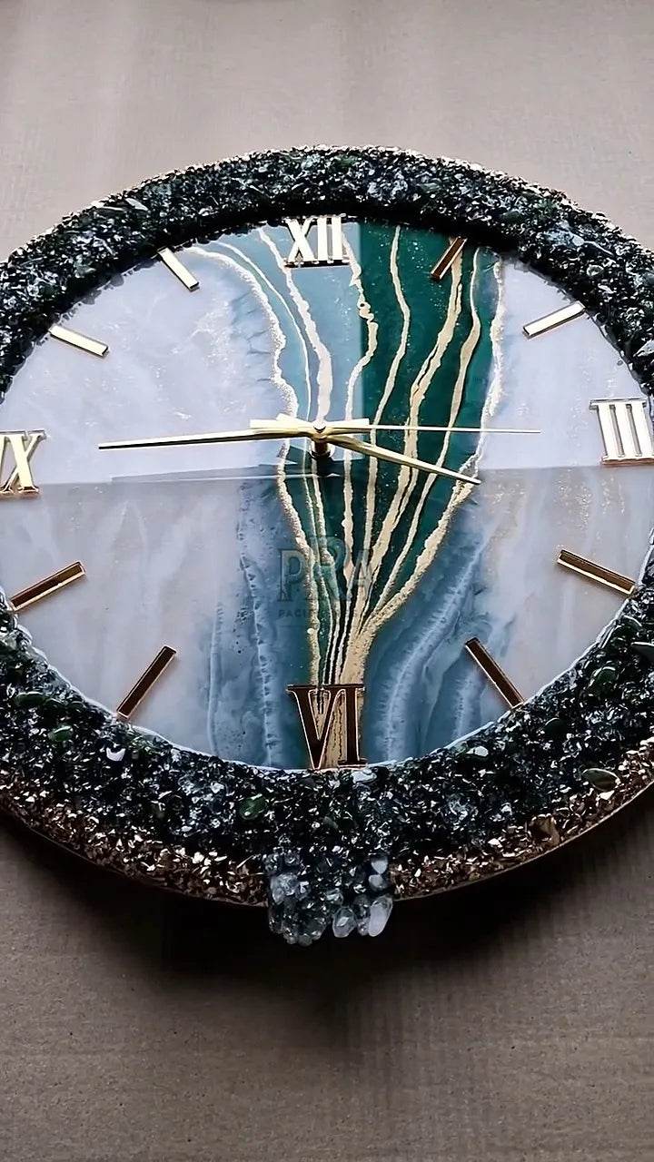 Serene Ticks Artisanal Resin Wall Clock - Pacific Resin Art