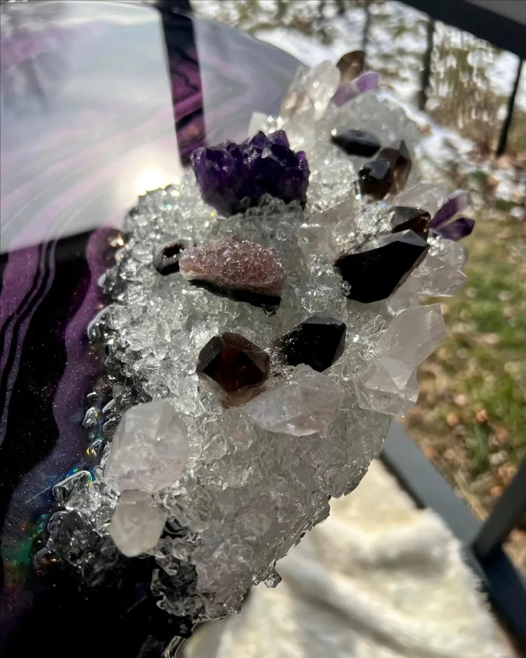 Amber Ridge Handcrafted Resin Coffee Table