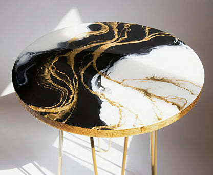 Amber Bloom Handcrafted Resin Coffee Table with legs - Pacific Resin Art