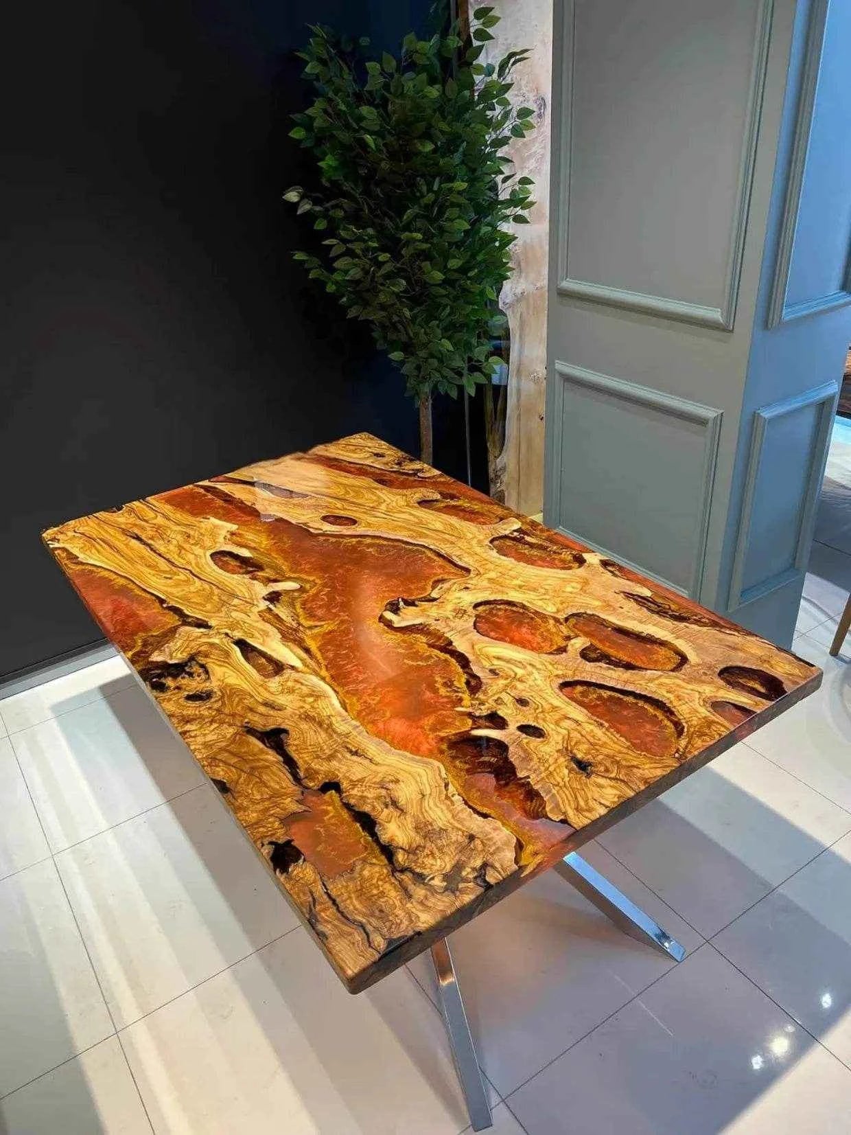 Lava Style Resin Dining Table | Stylish Resin Dining Table with legs - Pacific Resin Art