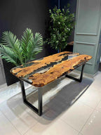 Opulent Ripple Epoxy Resin Dining Table with legs - Pacific Resin Art