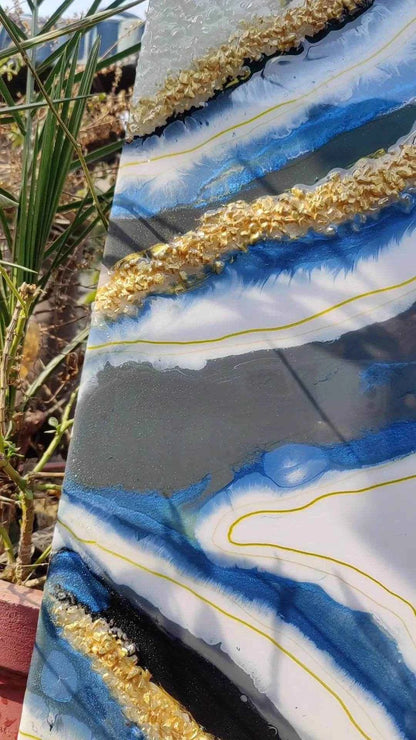 Multi Abstract Epoxy Resin wall Art & Paintings Set of 3 for Modern Home Decor - Pacific Resin Art