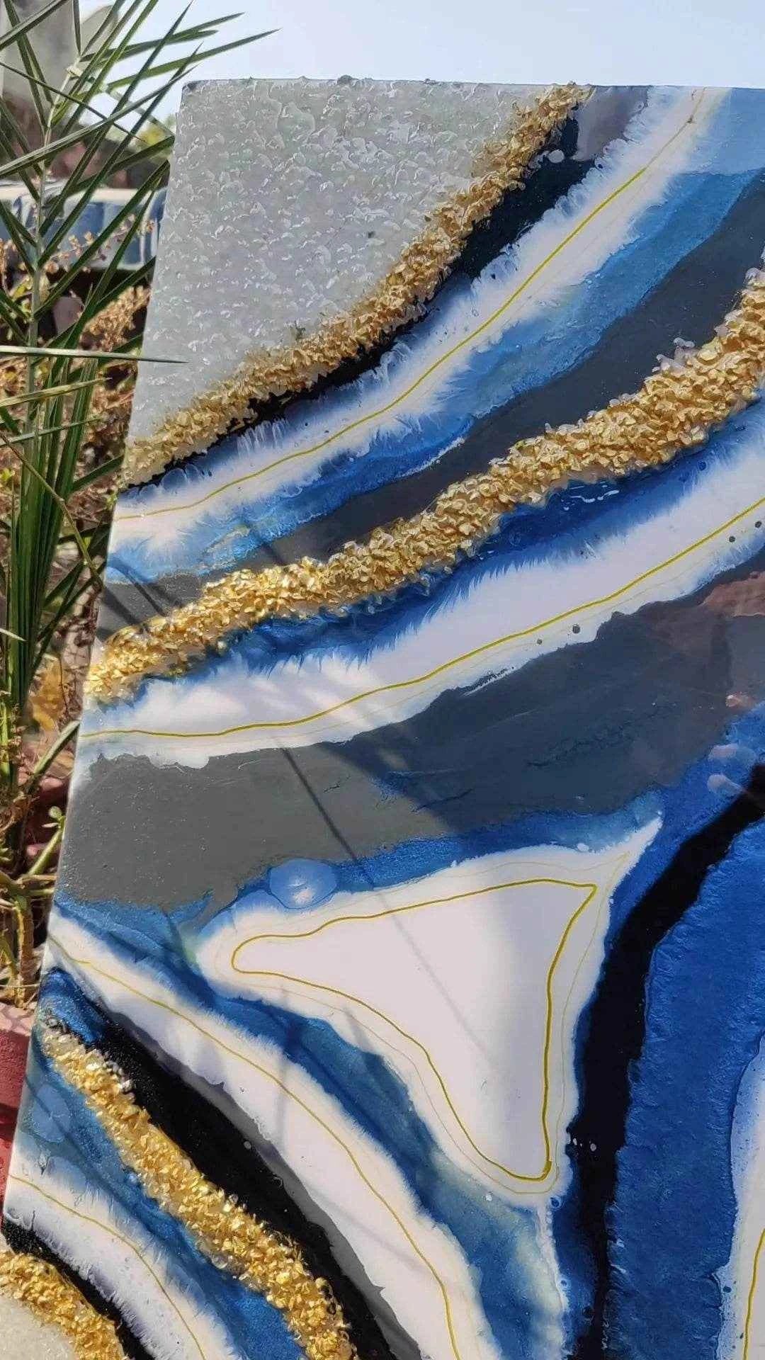 Multi Abstract Epoxy Resin wall Art & Paintings Set of 3 for Modern Home Decor - Pacific Resin Art