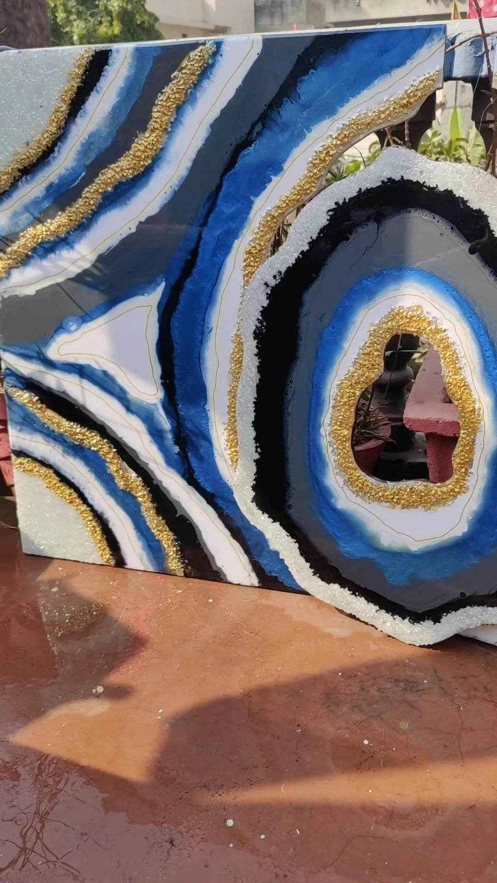 Multi Abstract Epoxy Resin wall Art & Paintings Set of 3 for Modern Home Decor - Pacific Resin Art