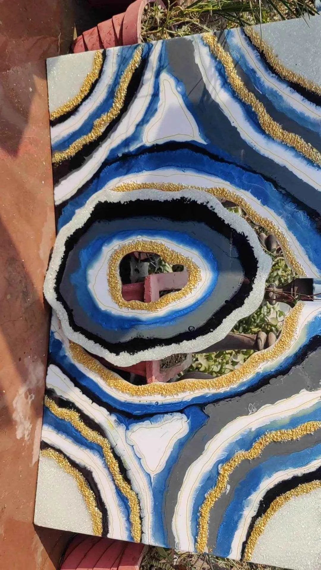 Multi Abstract Epoxy Resin wall Art & Paintings Set of 3 for Modern Home Decor - Pacific Resin Art