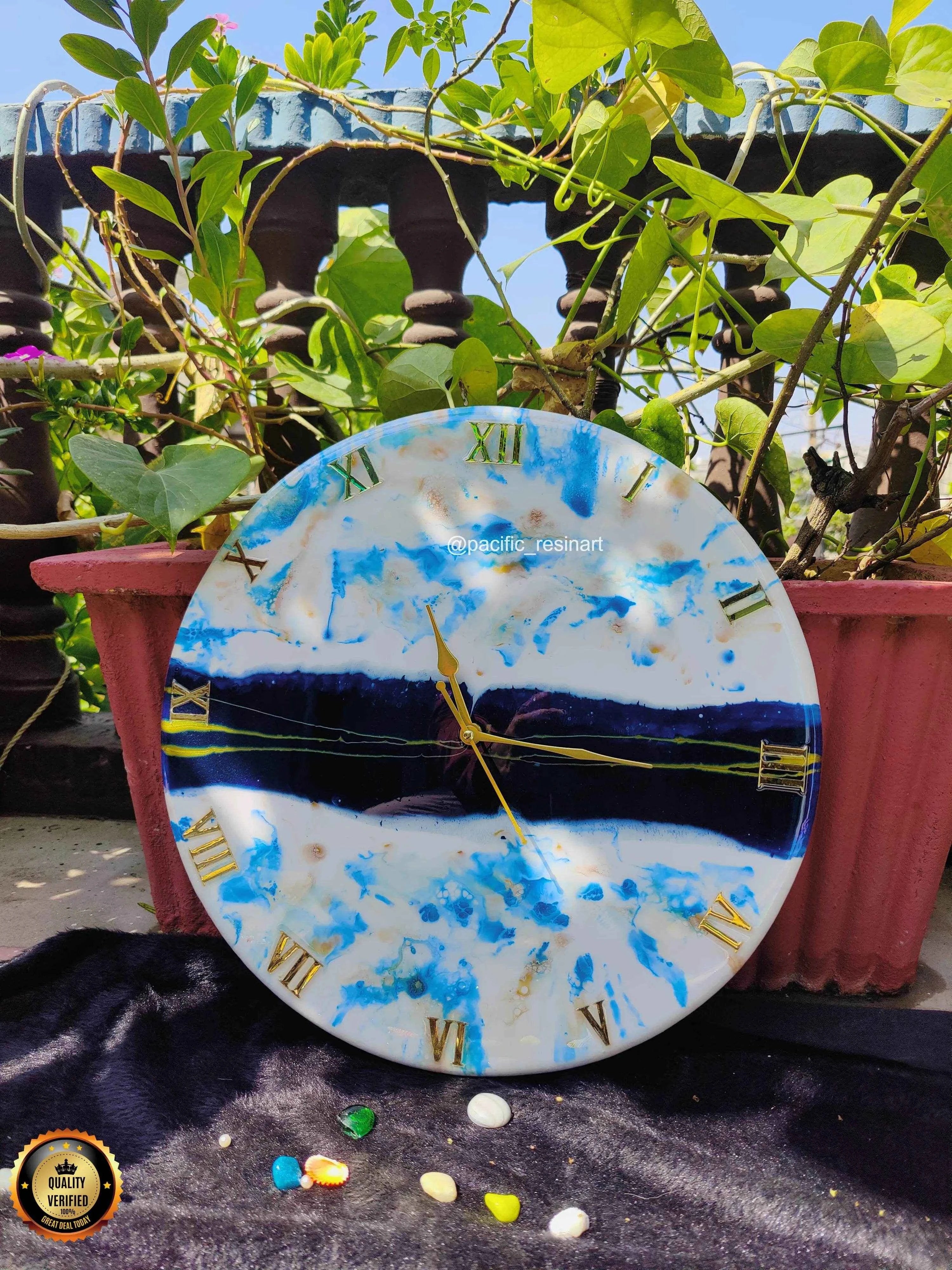 Ticking Thunder Resin Wall Clock - Pacific Resin Art