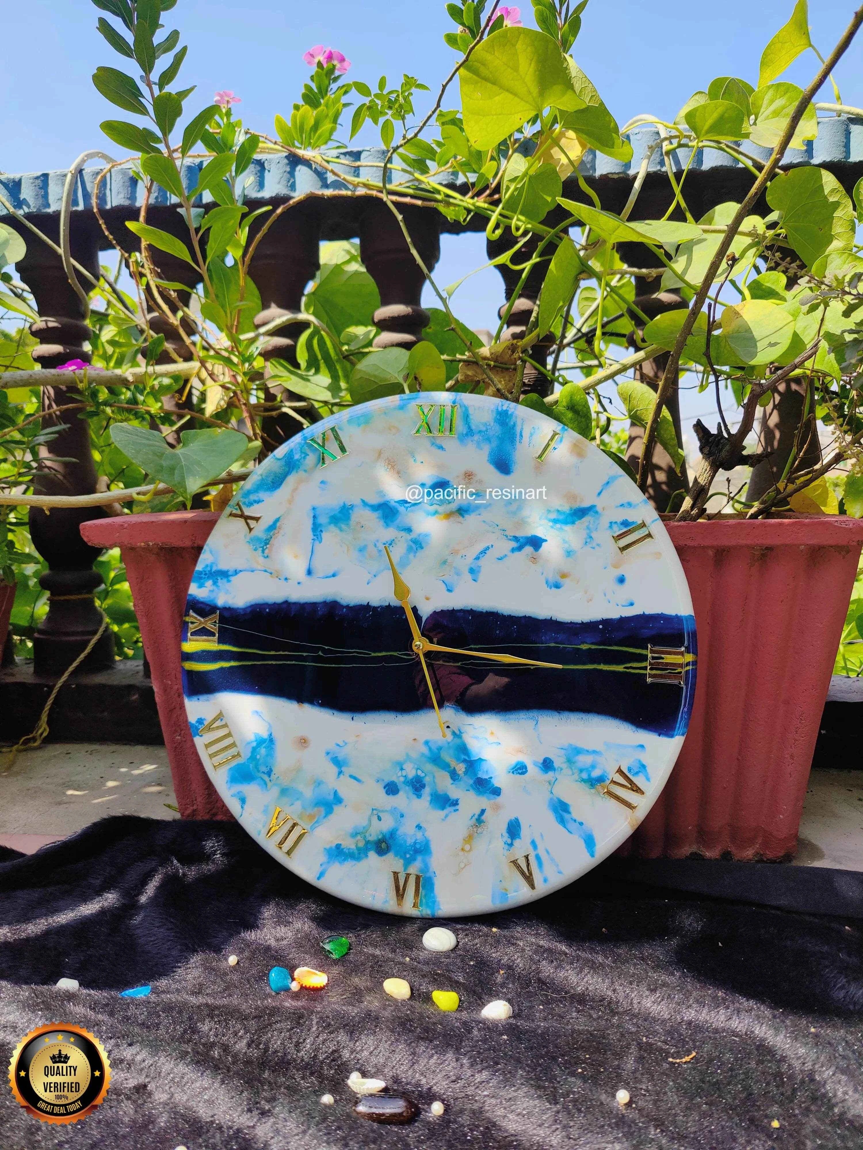 Ticking Thunder Resin Wall Clock - Pacific Resin Art