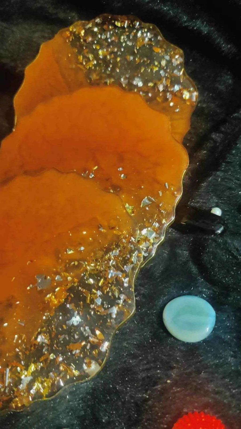 Orange Epoxy Resin art coasters | Premium Epoxy Coasters for trays - Pacific Resin Art