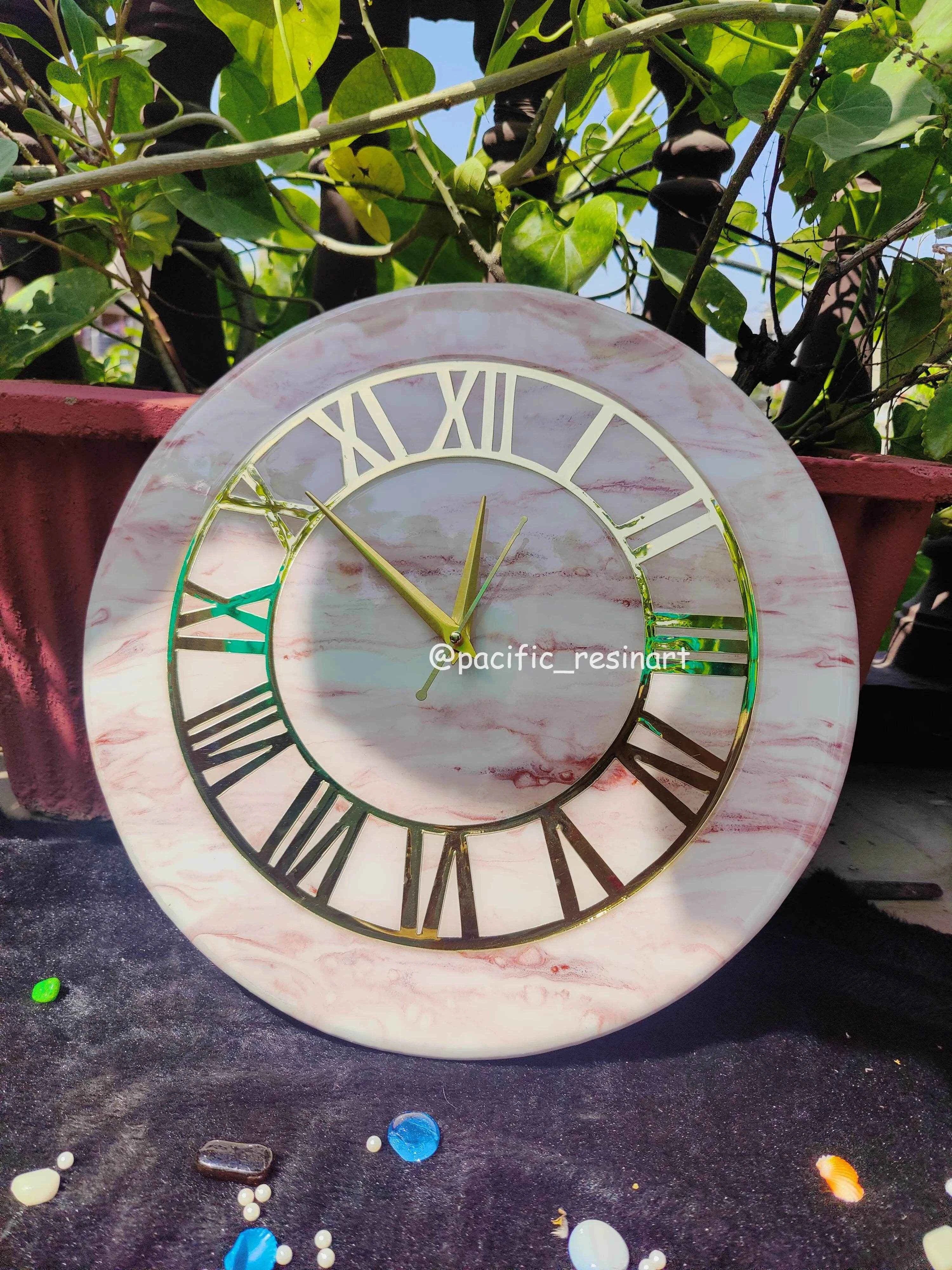 Pink Ring Resin wall clock - Pacific Resin Art