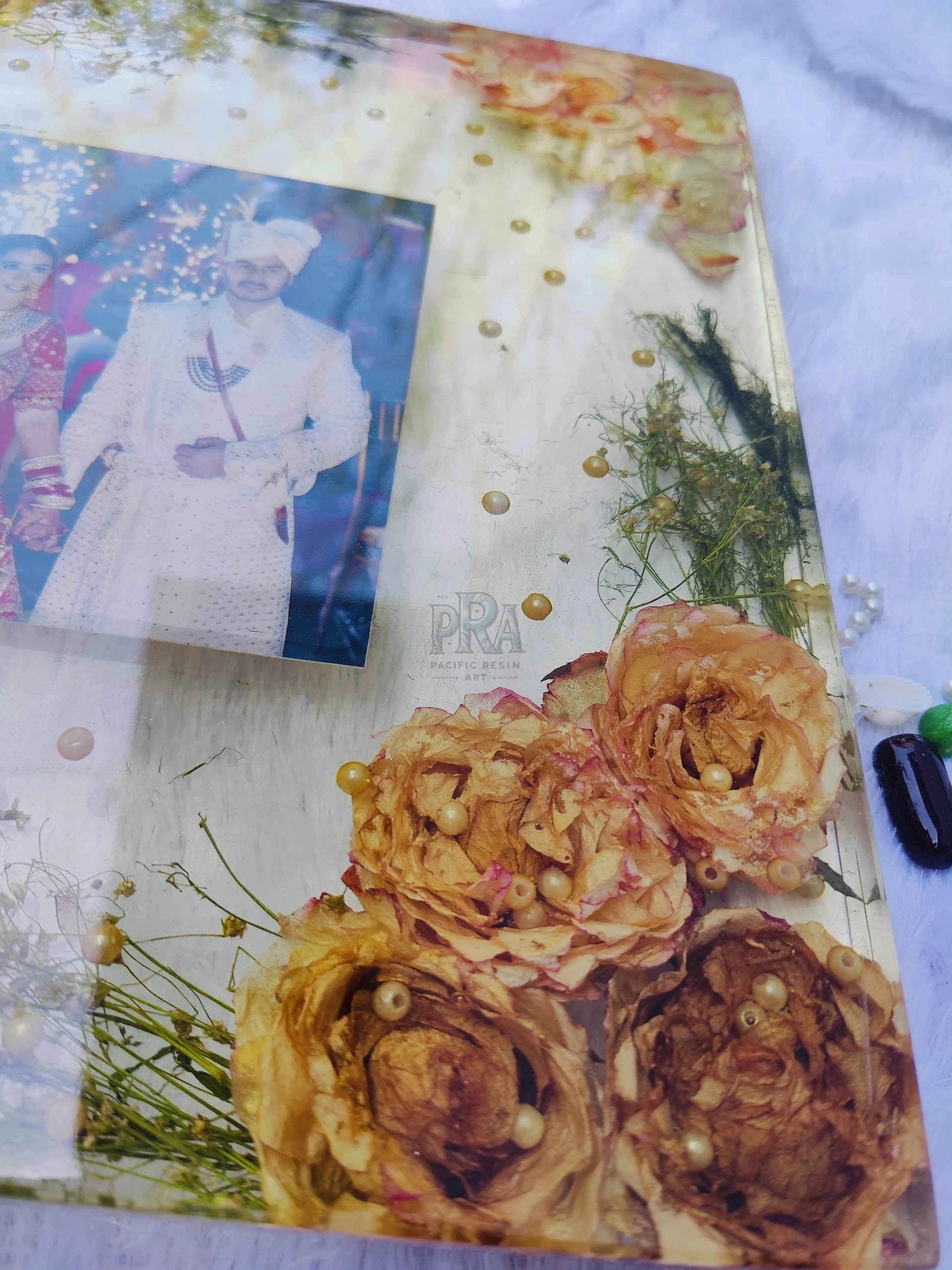 Golden Rose Translucent Resin Varmala preservation - Pacific Resin Art