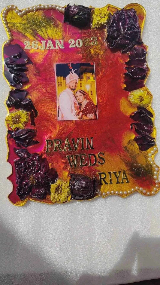 Red Rose Epoxy Resin Varmala preservation | Resin wedding flower & vermala preservation - Pacific Resin Art