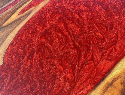 Red Ocean Wooden resin dining table | Elegant Resin Art Dining Table For Home Decor - Pacific Resin Art