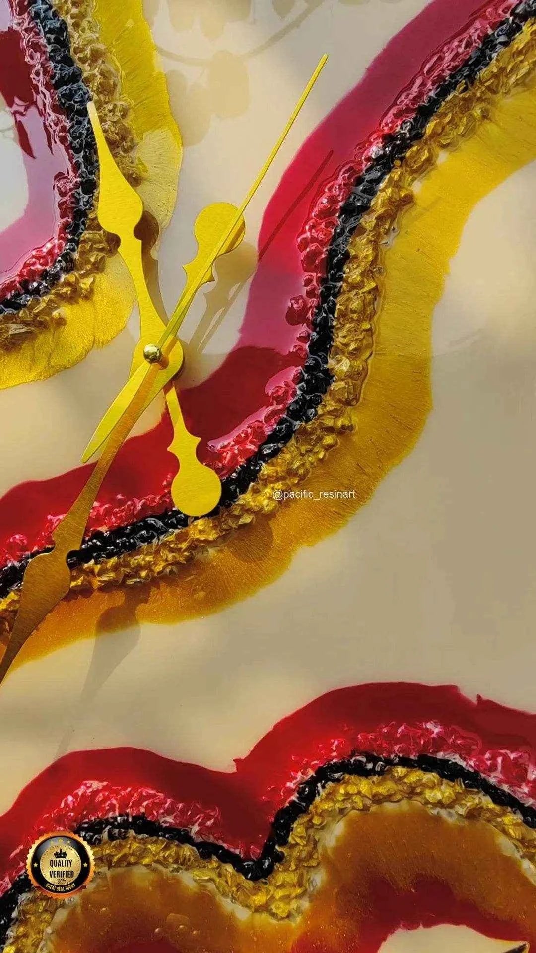 Red stone Resin wall clock | Premium Resin Art - Pacific Resin Art