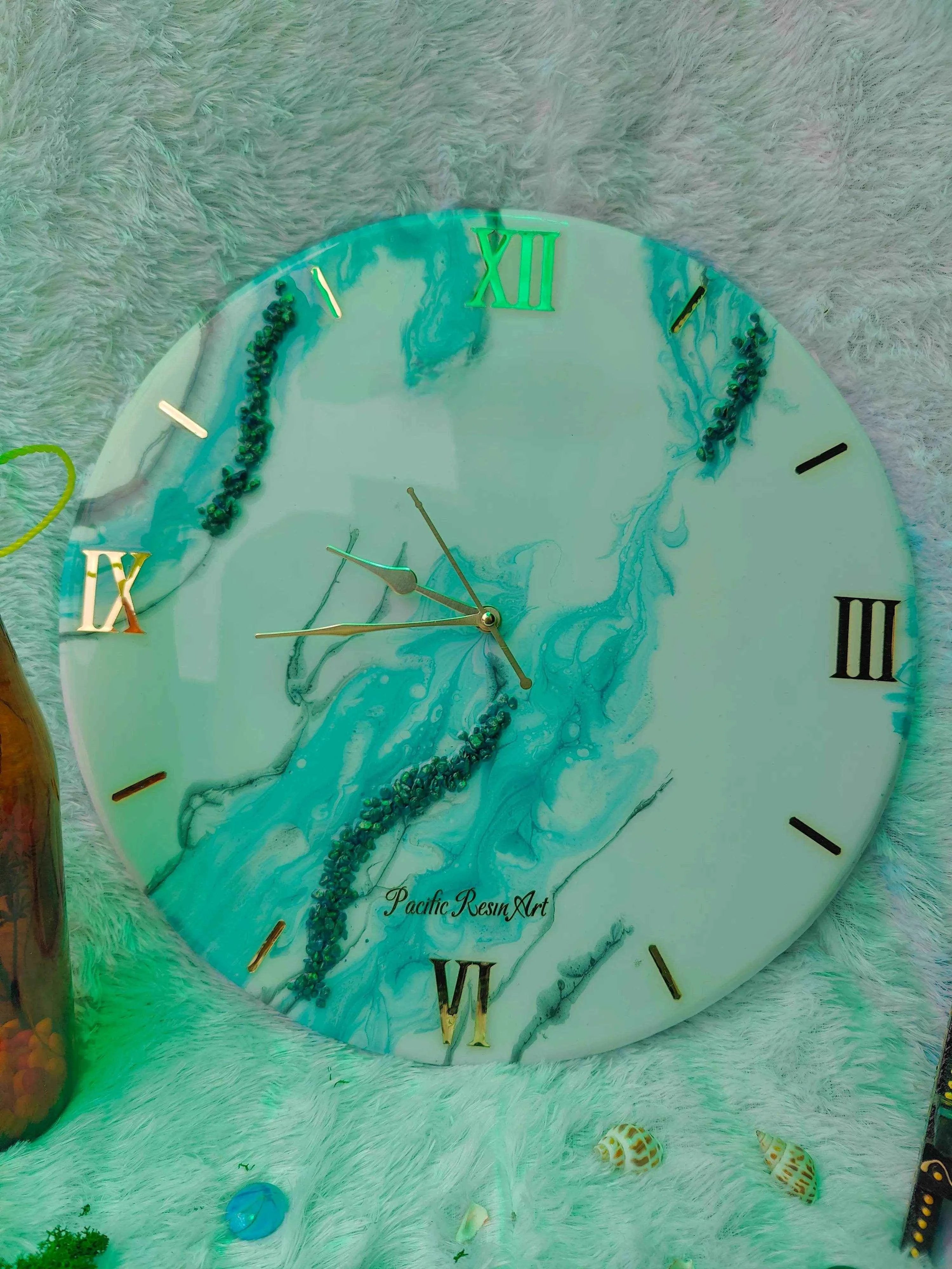 Nezy thunder Epoxy Resin wall clock | Stunning Wall Clocks - Pacific Resin Art