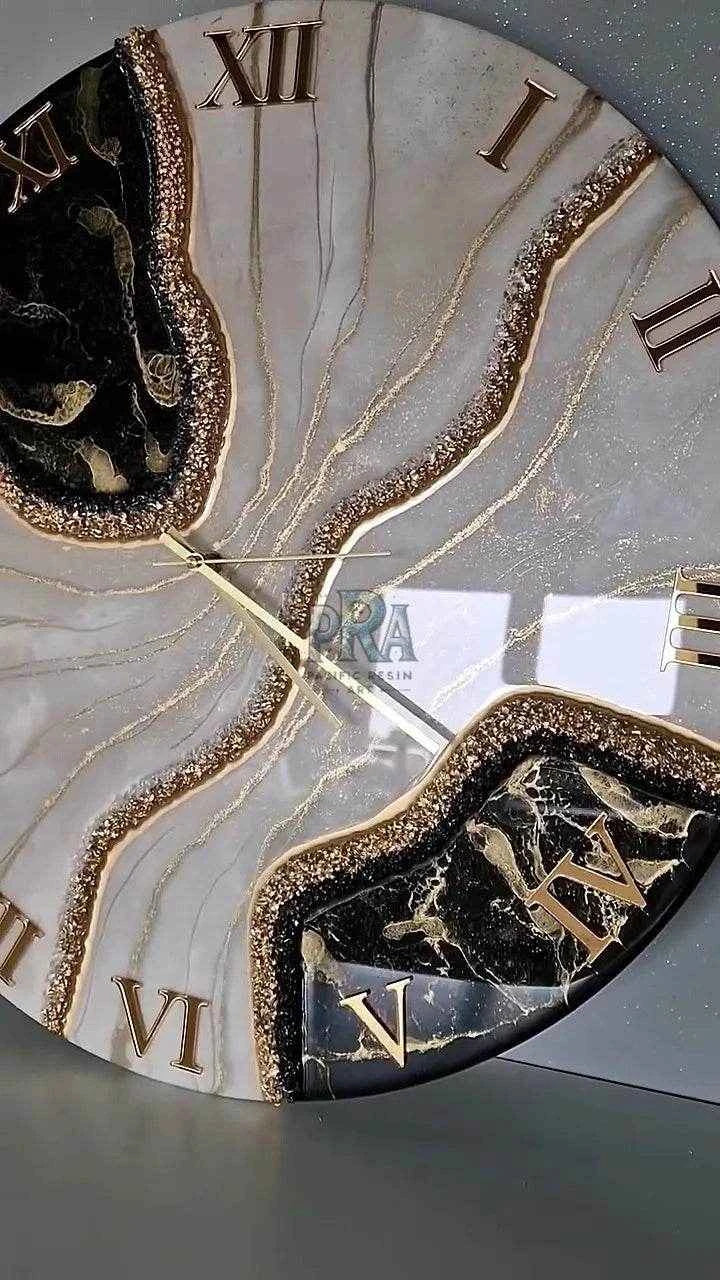 PrismPulse Artisanal Resin Wall Clock - Pacific Resin Art