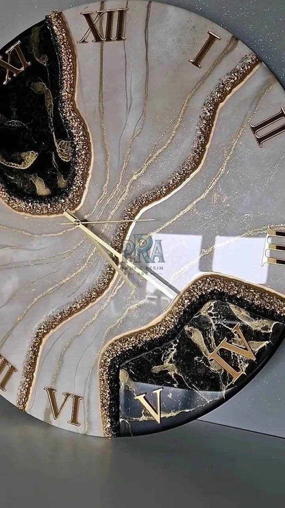 PrismPulse Artisanal Resin Wall Clock - Pacific Resin Art