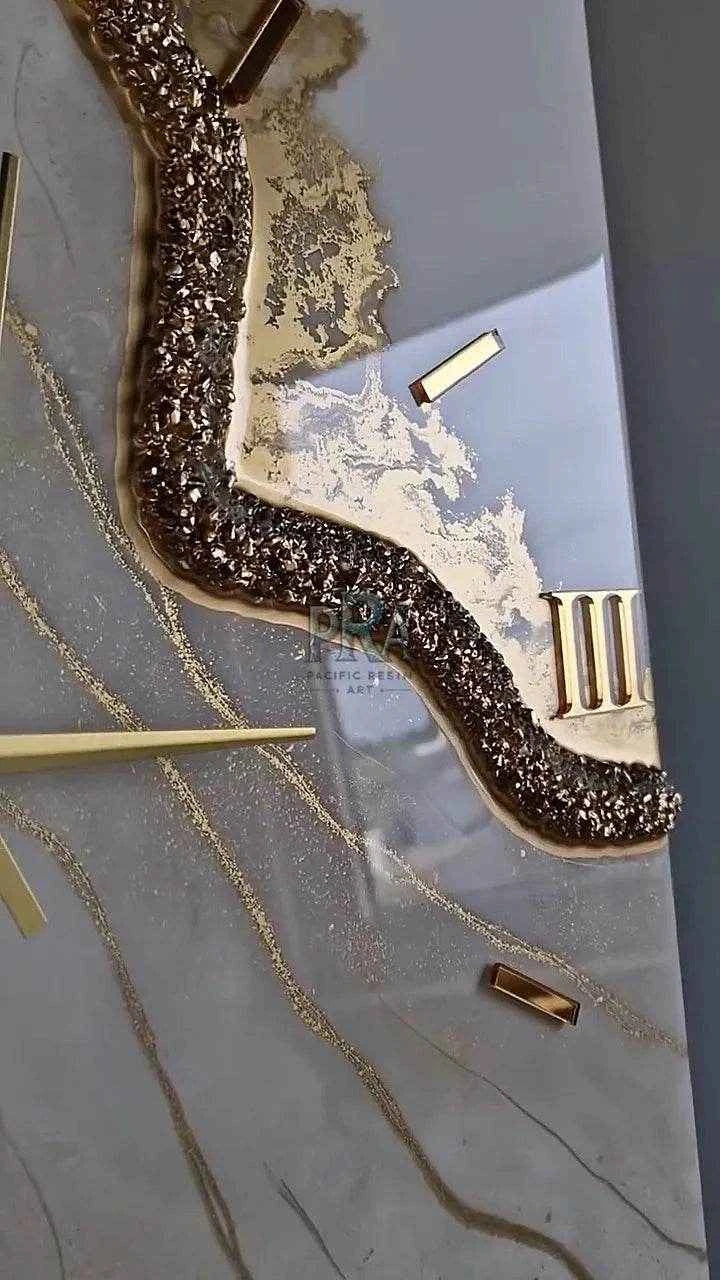 LushHour Elegant Resin Wall Clock - Pacific Resin Art