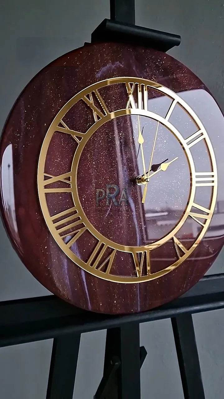 Resin Led Clock Enigma Premium Resin Wall Clock - Unique Design for Timeless Elegance ...