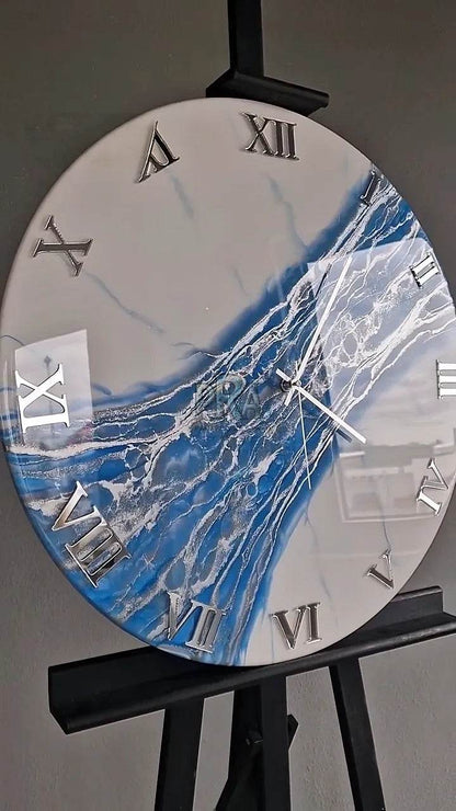 Luminous Tide Resin Wall Clock - Pacific Resin Art