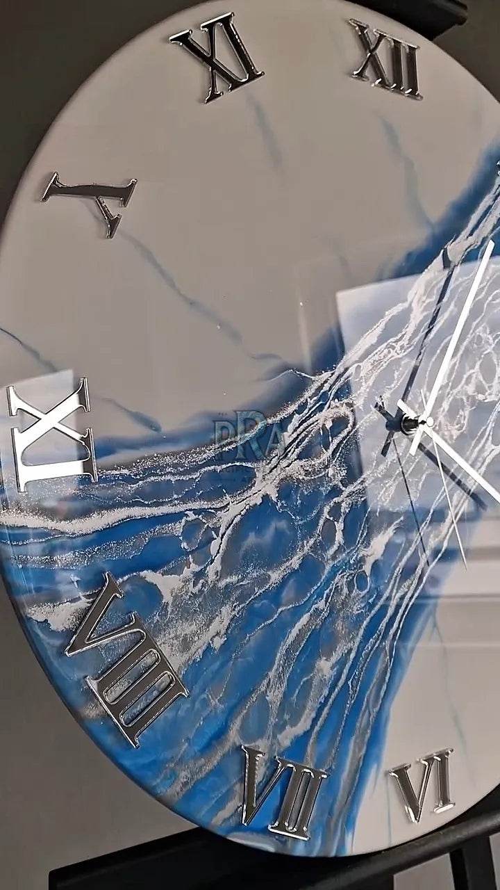 Luminous Tide Resin Wall Clock - Pacific Resin Art