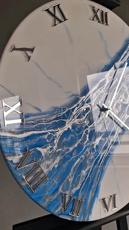 Luminous Tide Resin Wall Clock - Pacific Resin Art