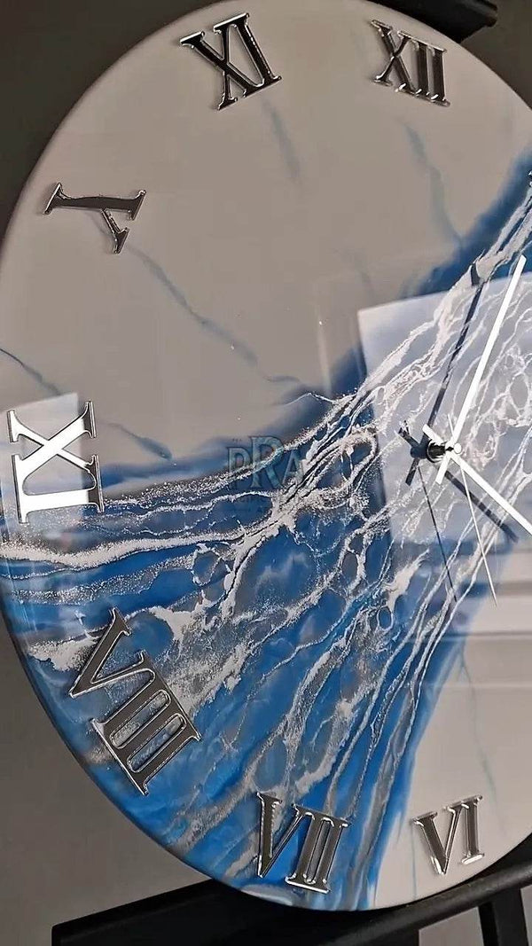 Luminous Tide Resin Wall Clock