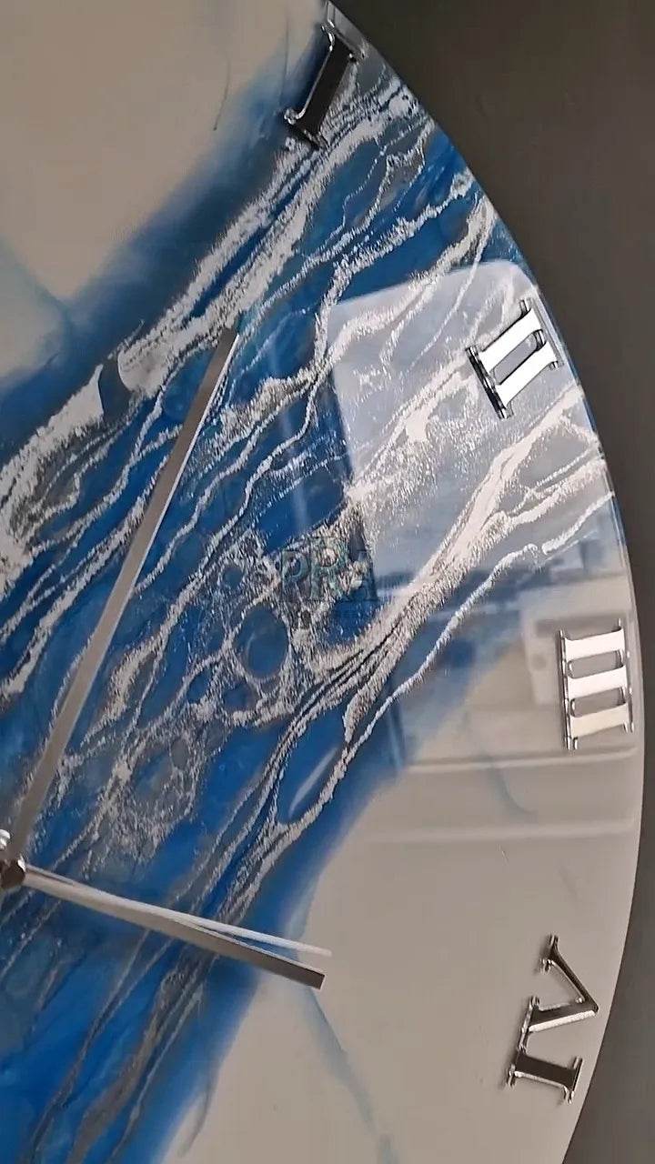Luminous Tide Resin Wall Clock - Pacific Resin Art