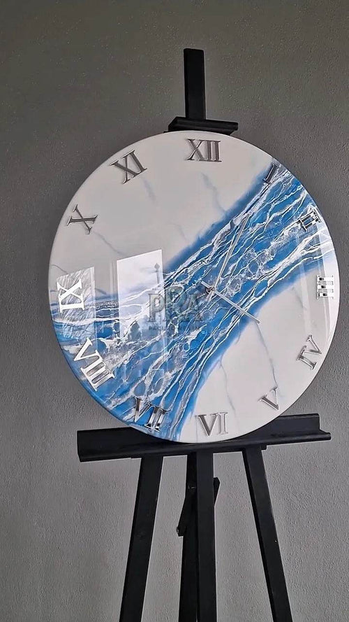 Luminous Tide Resin Wall Clock - Pacific Resin Art