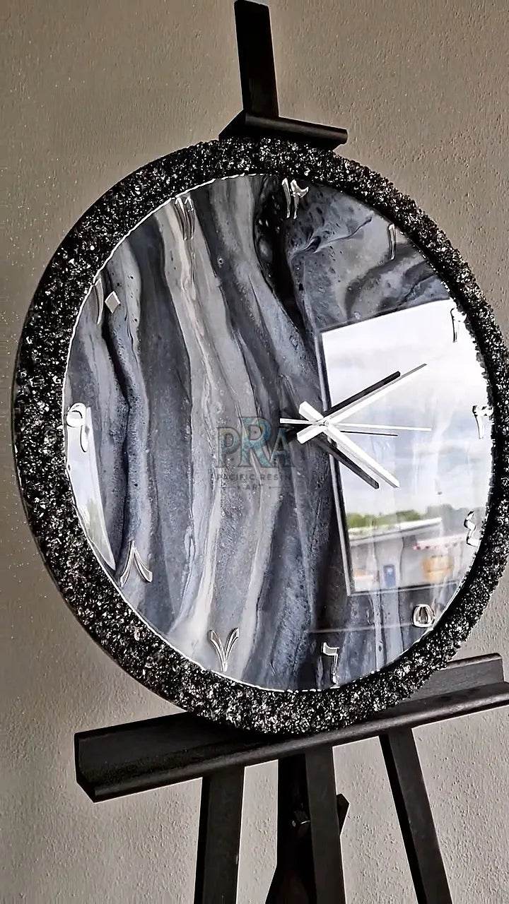 Hourglass Resin Wall clock For Home Decor - Pacific Resin Art
