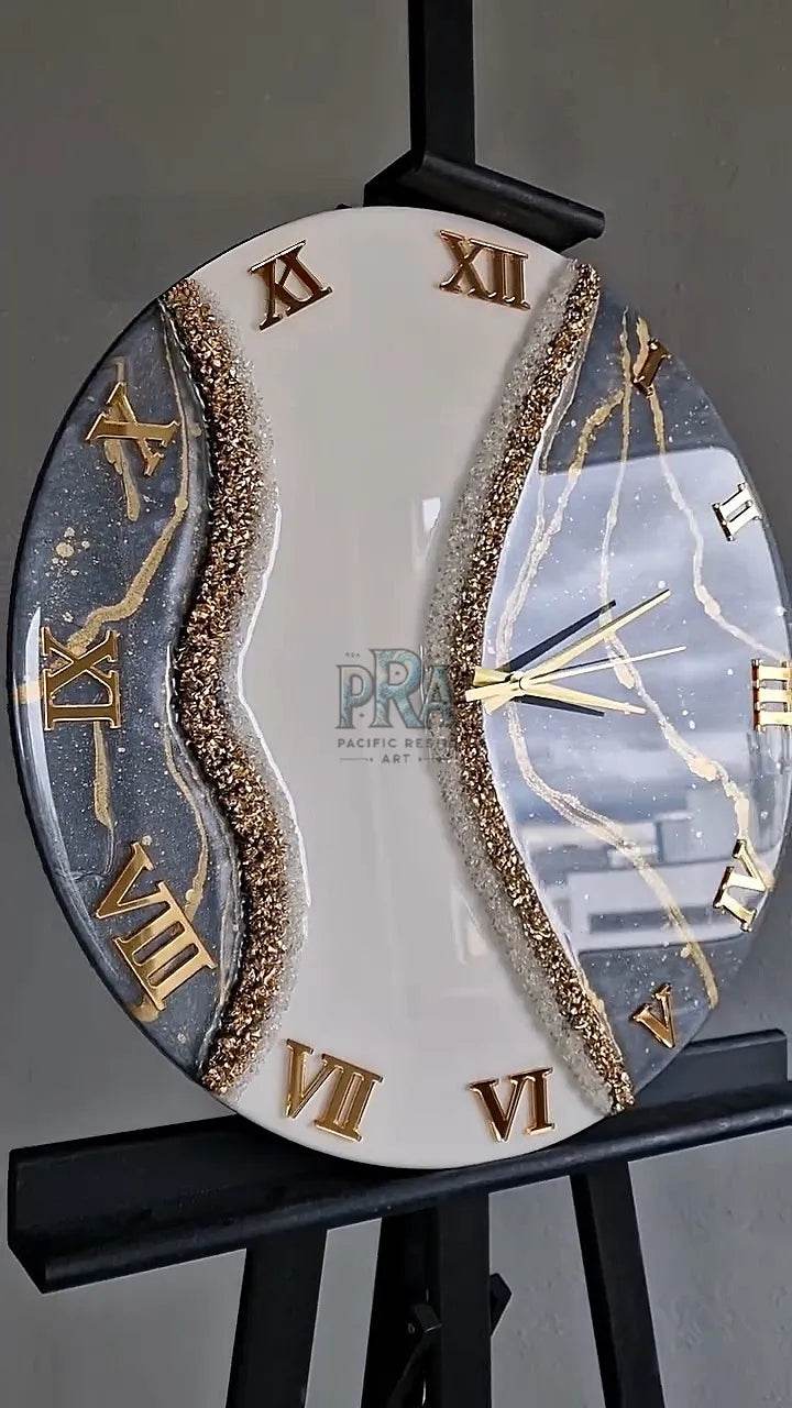 PrismHaven Resin Wall Clock | Modern Wall Clokc - Pacific Resin Art