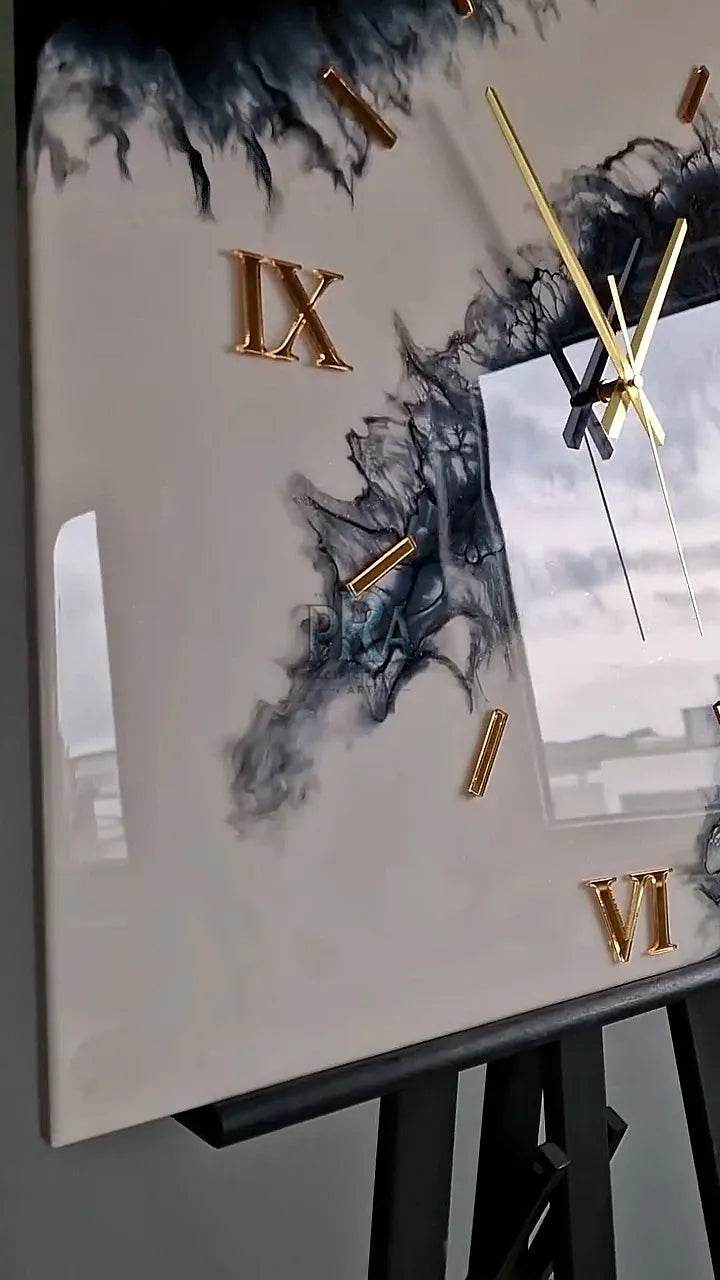 SolsticeTick Modern Resin Wall Clock - Pacific Resin Art