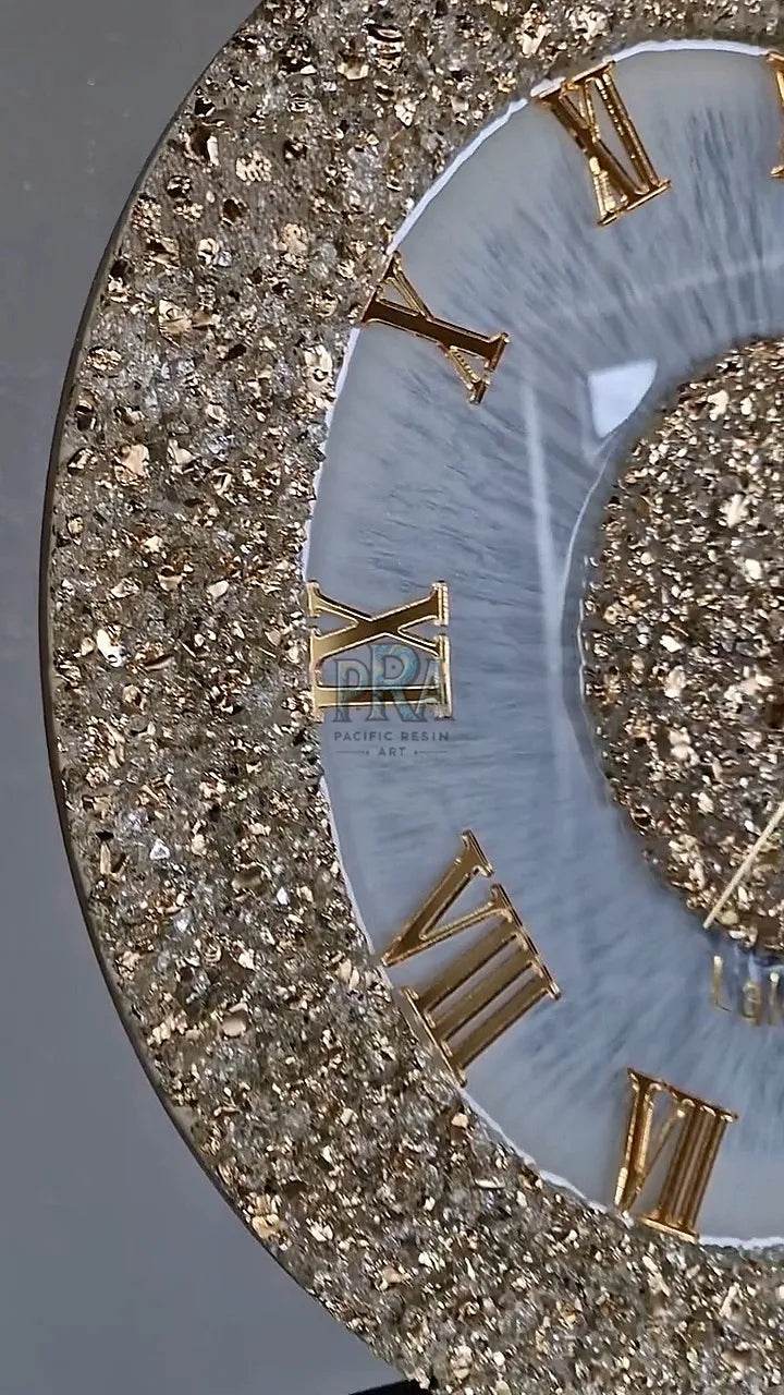 Harmonic Tides Luxury Resin Wall Clock - Pacific Resin Art